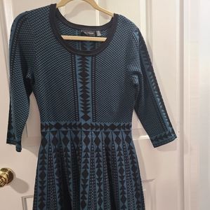 Nina Leonard M Sweater Dress Scandinavian Print